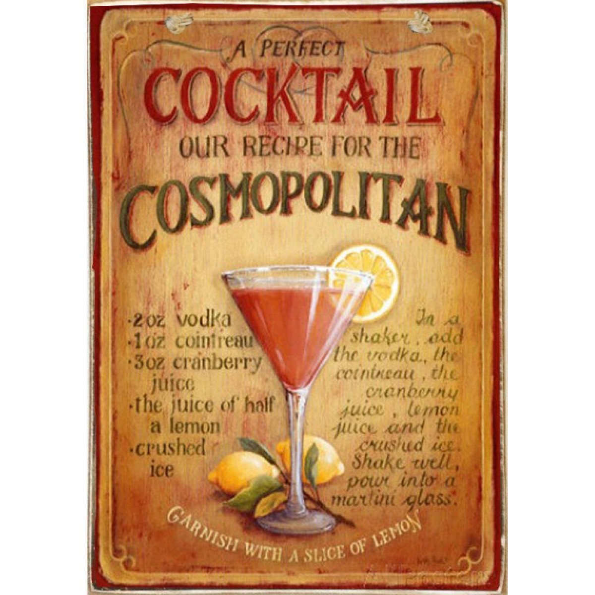 Cosmopolitan -Ξύλινος Πίνακας Χειροποίητος 20 x 30 cm Cosmopolitan -Ξύλινος Πίνακας Χειροποίητος 20 x 30 cm