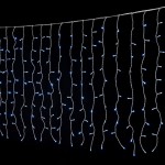 200 Led λαμπάκια IP44 κουρτίνα με επεκτεινόμενο διάφανο καλώδιο και ψυχρό λευκό φως 200x100 εκ
