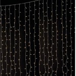 440 Led λαμπάκια IP44 κουρτίνα επεκτεινόμενη με διάφανο καλώδιο και λευκό θερμό φως 220x200 εκ