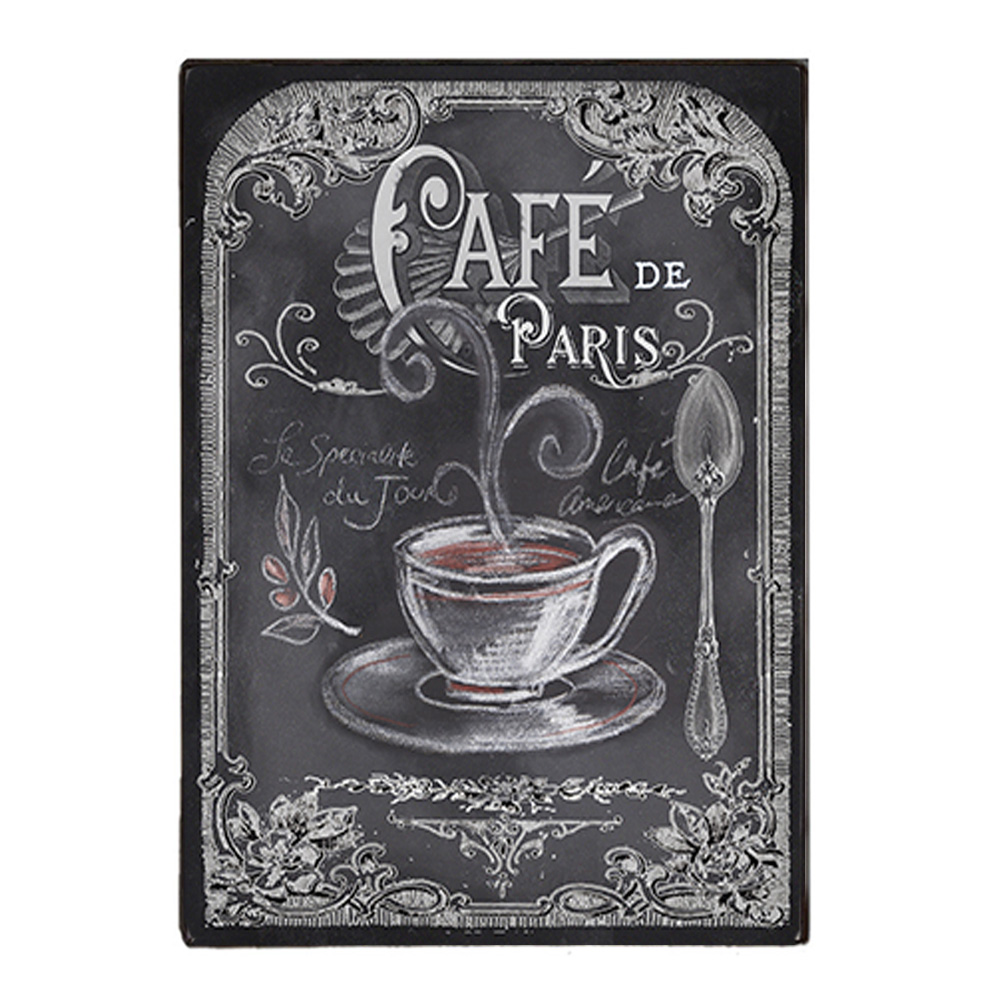 Café De Paris ξύλινος χειροποίητος πίνακας
