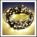 100 Led λαμπάκια IP44 με μαύρο καλώδιο χαλκού και θερμό λευκό φως 10μ