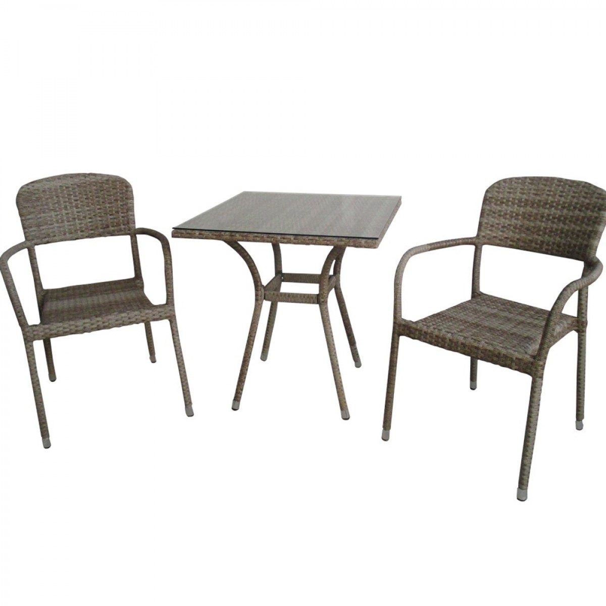 Wicker coffee set τριών τεμαχίων