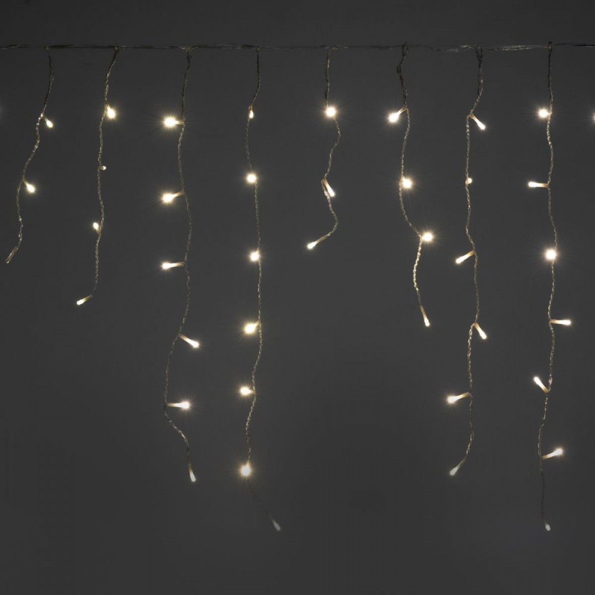 150 led λαμπάκια κουρτίνα με διάφανο καλώδιο και soft white φως 60x300 εκ