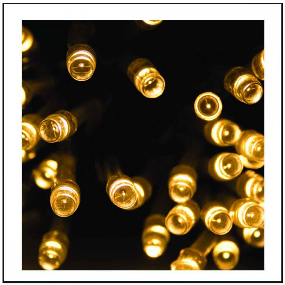 100 led λαμπάκια Flashing βυθιζόμενα IP65 με μαύρο επεκτεινόμενο καλώδιο από καουτσσούκ και θερμό λευκό φως 10 μ