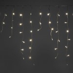 300 Led IP44 ασύμμετρη κουρτίνα με 8 προγράμματα διάφανο καλώδιο και soft white φως 600x70 εκ
