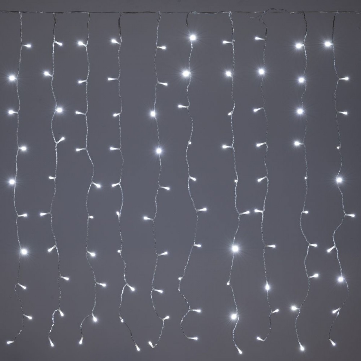 200 Led λαμπάκια IP44 κουρτίνα με επεκτεινόμενο διάφανο καλώδιο και ψυχρό λευκό φως 200x100 εκ