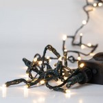 100 Led λαμπάκια IP44 με πρόγραμμα πράσινο καλώδιο με θερμό λευκό φως 5μ