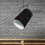 Bucket μεταλλικό μονόφωτο φωτιστικό οροφής και επένδυση από ύφασμα με επιλογή χρώματος 43x70 εκ