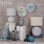 Γυάλινο φανάρι σε retro στυλ σε γκρι χρώμα με λευκές λεπτομέρειες 18x26 εκ