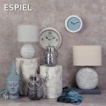 Γυάλινο φανάρι σε retro στυλ σε γκρι χρώμα με λευκές λεπτομέρειες 18x26 εκ