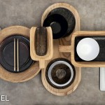Black Wood στρογγυλό πιάτο ρηχό hybrid σετ σαράντα οκτώ τεμάχια 23 εκ
