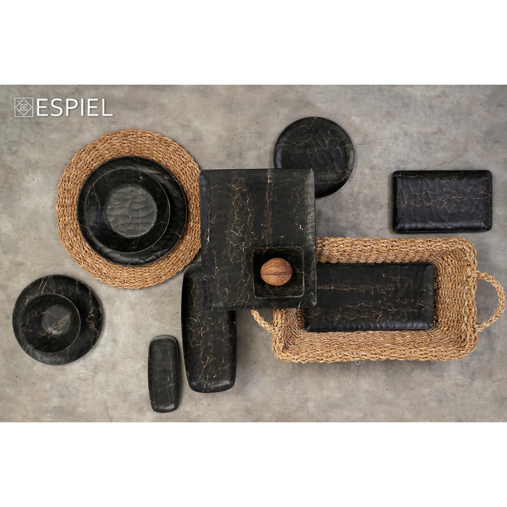 Black Wood πιάτο βαθύ hybrid στρογγυλό σετ σαράντα οκτώ τεμάχια 21 εκ