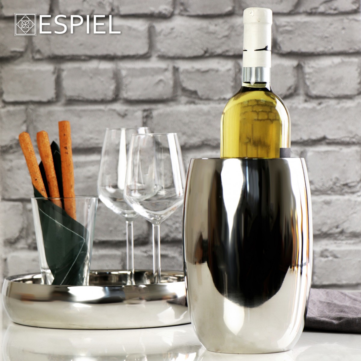 Wine Cooler ανοξείδωτο σε ασημί απόχρωση 12x21 εκ