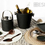 Δίσκος δερμάτινος ορθογώνιος σε σκούρο πράσινο σετ είκοσι τεμαχίων 46x33 εκ