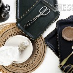 Δίσκος δερμάτινος ορθογώνιος σε σκούρο πράσινο σετ είκοσι τεμαχίων 46x33 εκ
