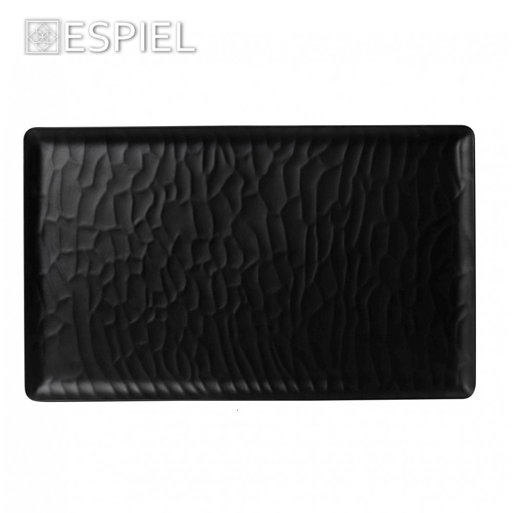 Wavy Matte Black δίσκος σετ των δεκαοχτώ τεμαχίων 53x32x2 εκ