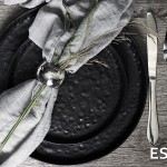 Στρογγυλό πιάτο Lava stoneware σε μαύρο χρώμα σετ των τεσσάρων τεμαχίων 20 εκ Στρογγυλό πιάτο Lava stoneware σε μαύρο χρώμα σετ των τεσσάρων τεμαχίων 20 εκ