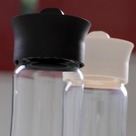 Basic γυάλινο μπουκάλι με λευκό καπάκι 10x25 εκ
