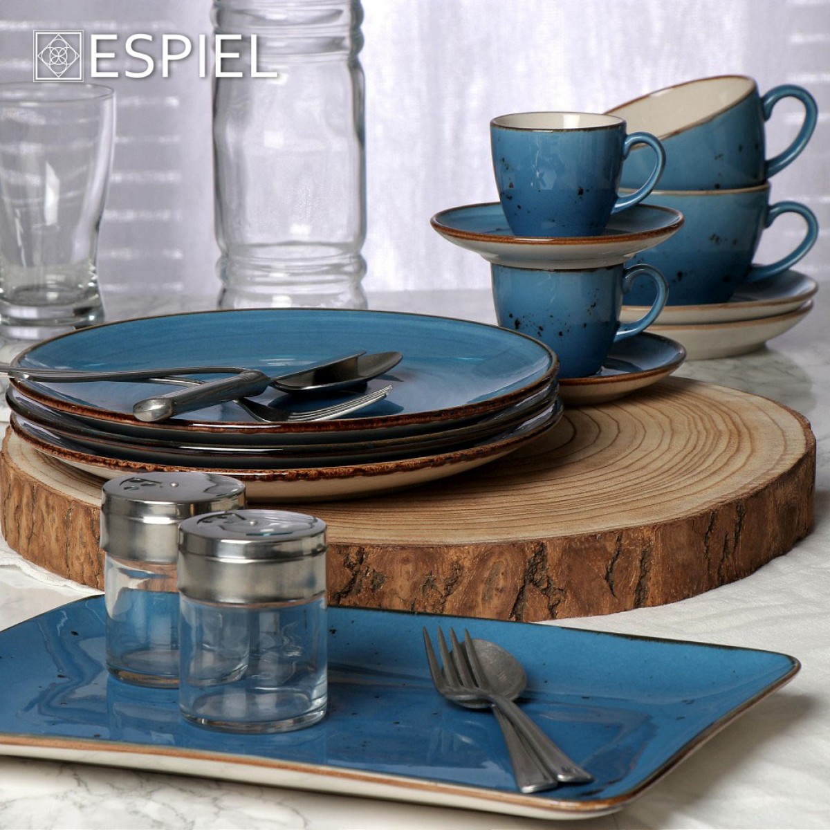 Terra Blue φλυτζάνι και πιατάκι για καφέ σετ των έξι τεμαχίων 220 ml Terra Blue φλυτζάνι και πιατάκι για καφέ σετ των έξι τεμαχίων 220 ml