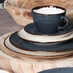 Πορσελάνινο πιάτο φρούτου Terra Cream σε κρεμ χρώμα σετ των έξι τεμαχίων 19 εκ Πορσελάνινο πιάτο φρούτου Terra Cream σε κρεμ χρώμα σετ των έξι τεμαχίων 19 εκ