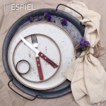 Terra πιάτο ρηχό φαγητού μπεζ απόχρωσης σετ έξι τεμαχίων 26 εκ