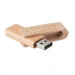 Bamboo Casing USB μονάδα αποθήκευσης σε φυσική απόχρωση 6.4 εκ