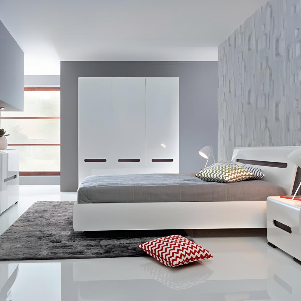 New York γωνιακή ντουλάπα από MDF σε λευκό χρώμα 84,5x84,5x210 εκ