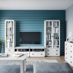 Saint Moritz έπιπλο τηλεόρασης από MDF σε λευκή απόχρωση με δύο συρτάρια 120x52x47,5 εκ