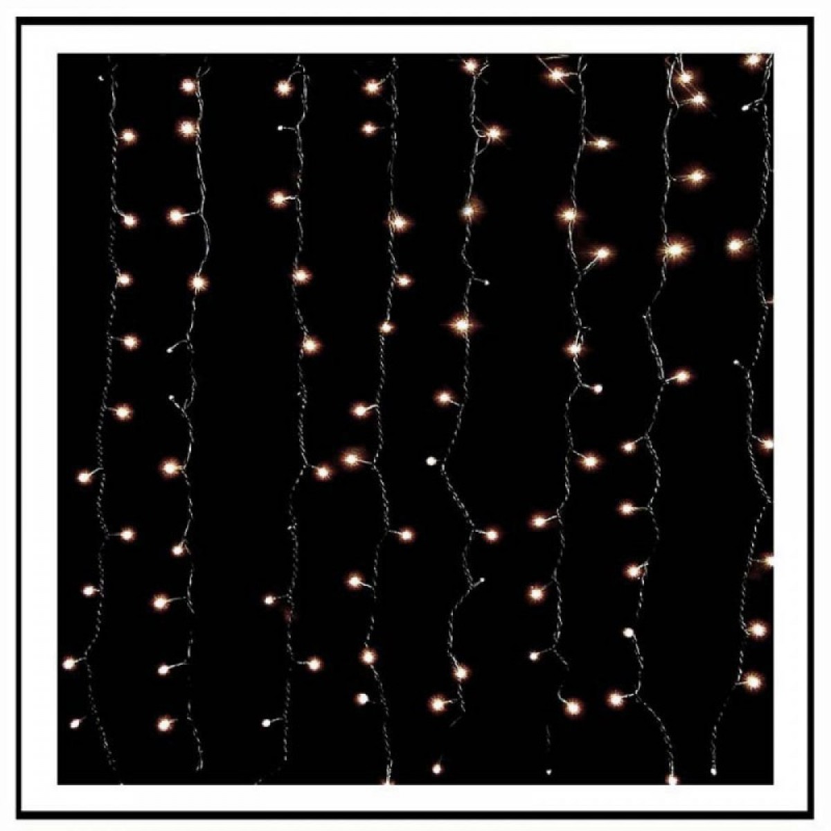 300 Led λαμπάκια κουρτίνα με διάφανο επεκτεινόμενο καλώδιο και soft white φως 2x2μ