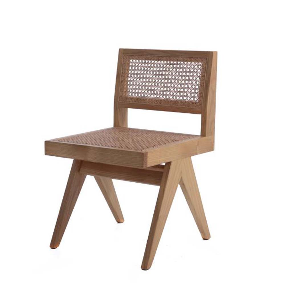 Καρέκλα Spark από ξύλο teak και ψάθα 48x56x81 εκ