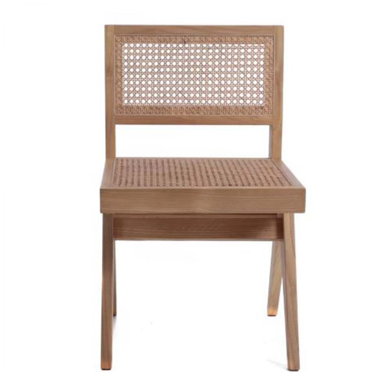 Καρέκλα Spark από ξύλο teak και ψάθα 48x56x81 εκ