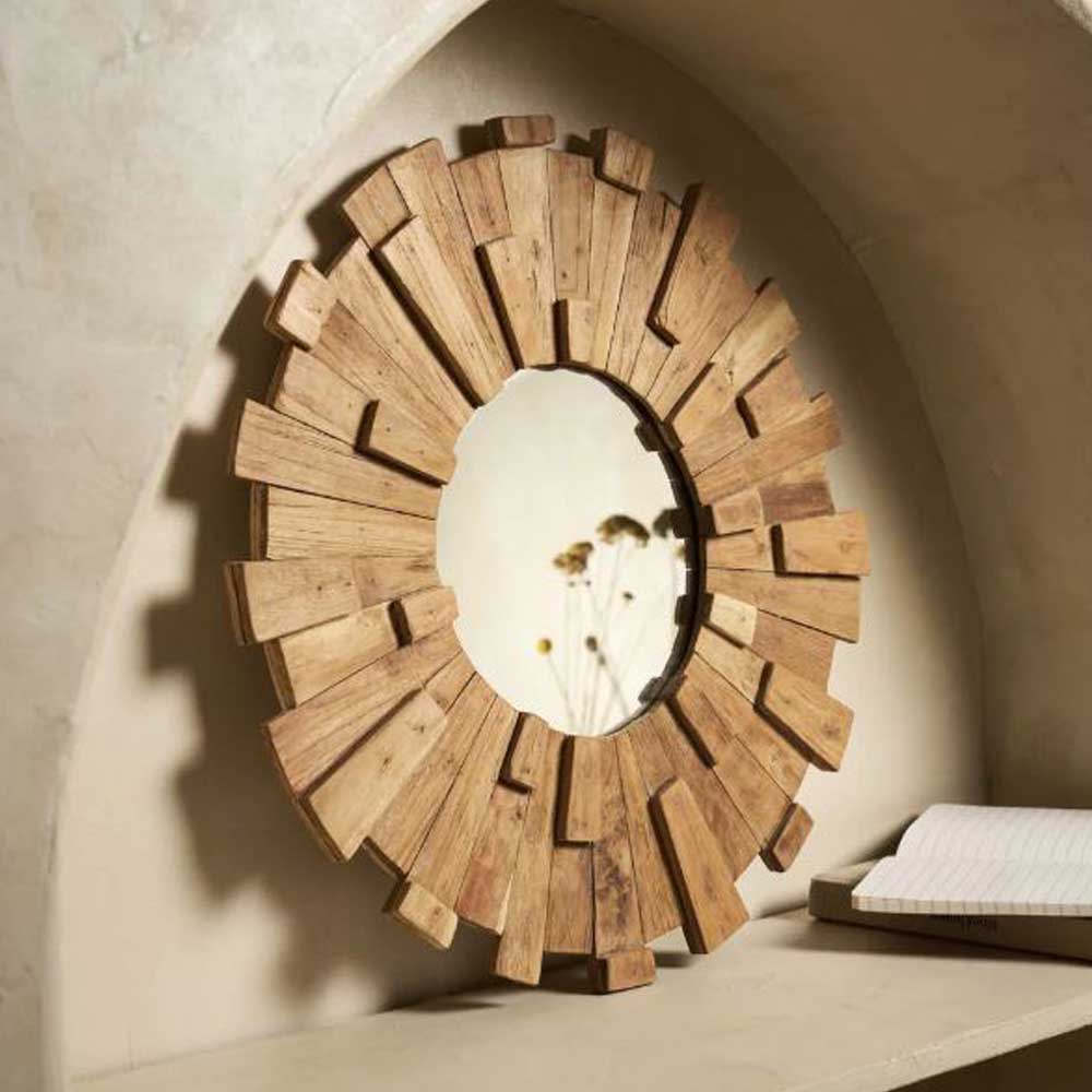 Καθρέφτης Tine από ανακυκλωμένο ξύλο teak 62x3.5 εκ