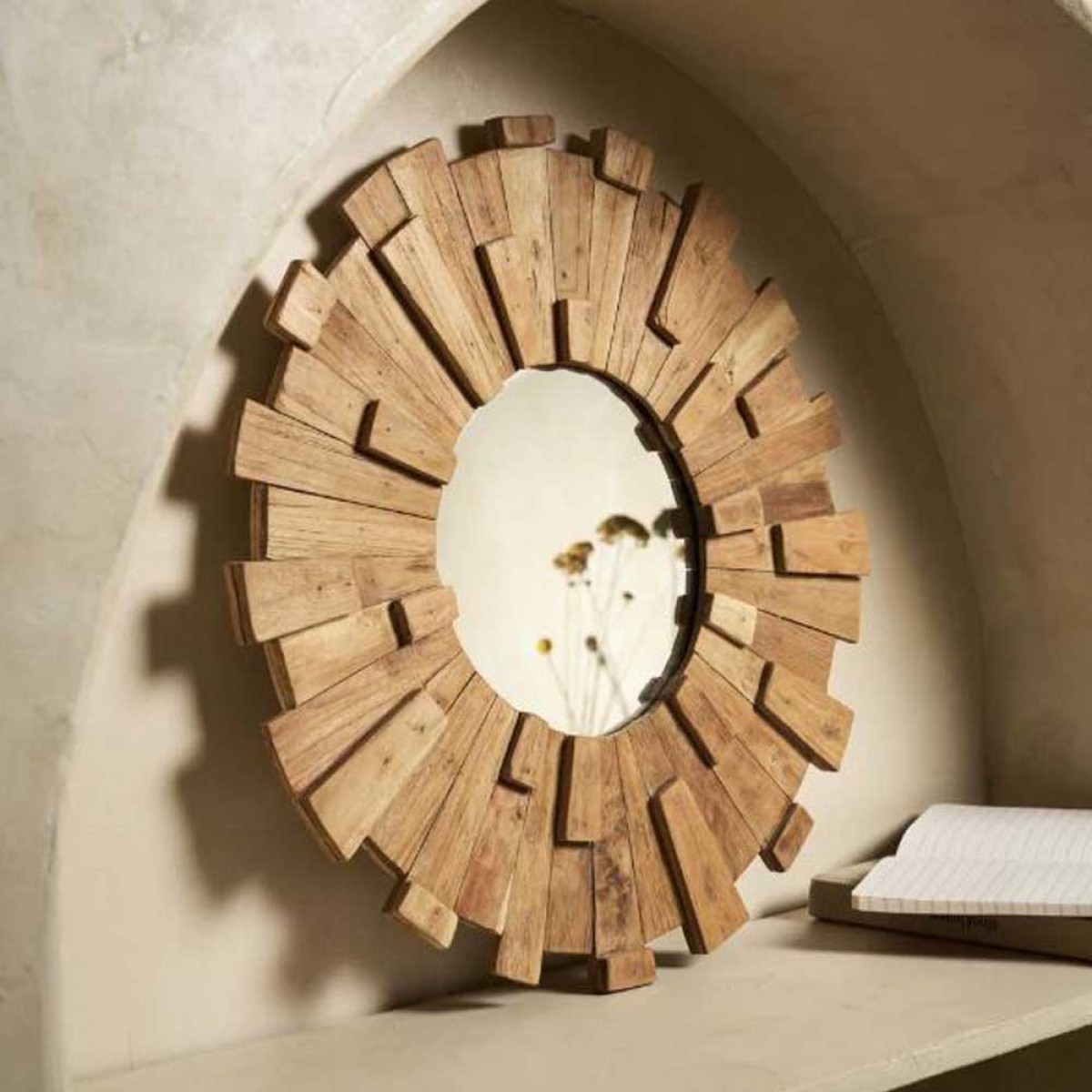 Καθρέφτης Tine από ανακυκλωμένο ξύλο teak 62x3.5 εκ