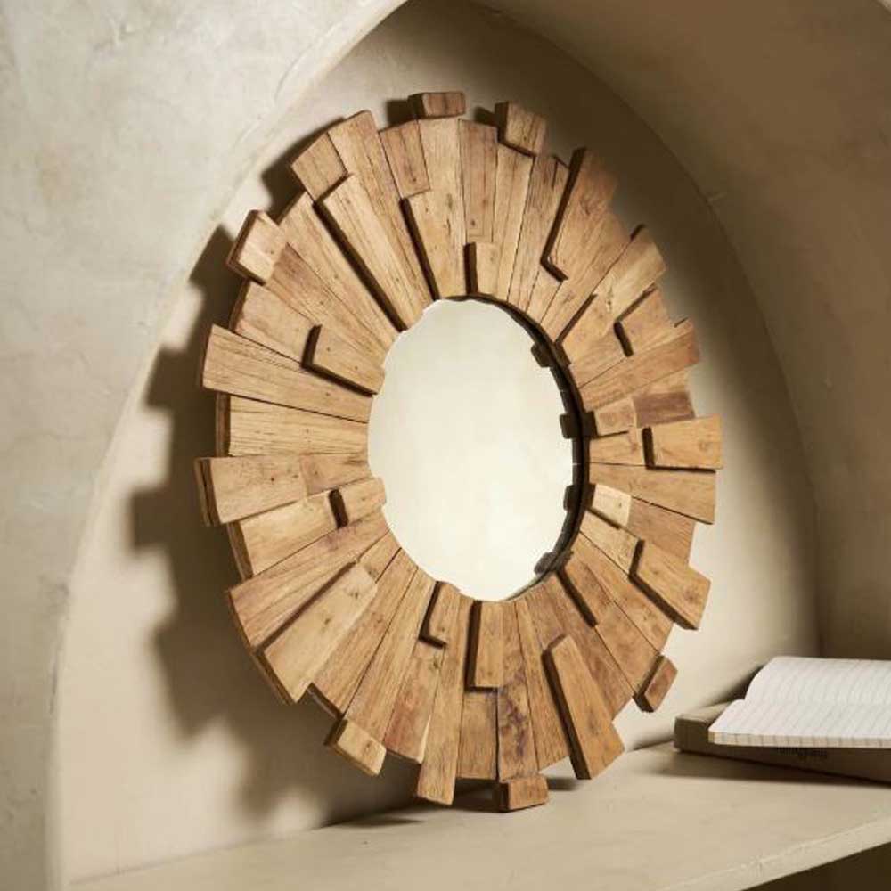 Καθρέφτης Tine από ανακυκλωμένο ξύλο teak 62x3.5 εκ