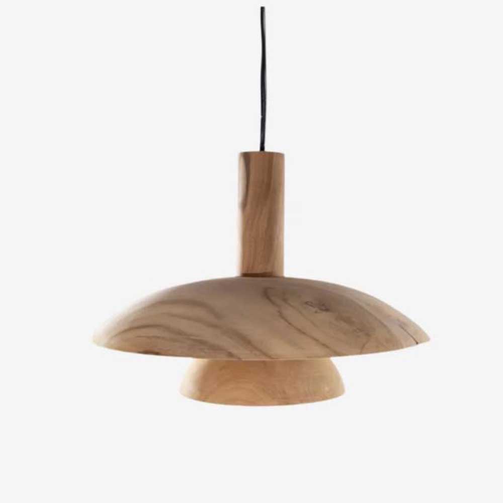 Φωτιστικό οροφής Paula από ξύλο teak 30x22 εκ