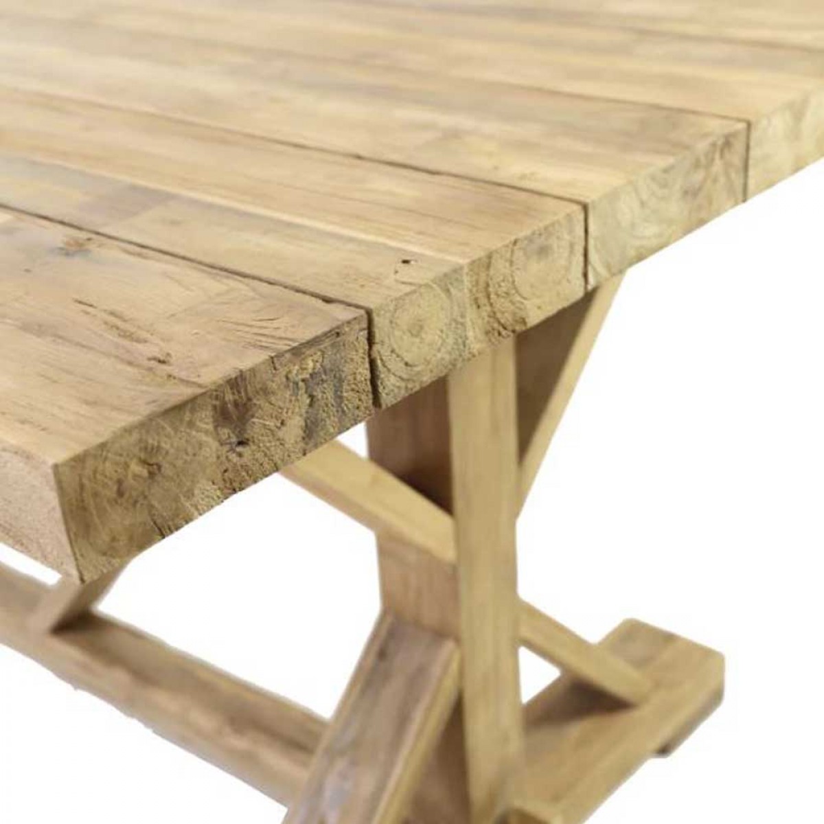 Μοναστηριακή τραπεζαρία Xena από ξύλο teak 200x100x78 εκ