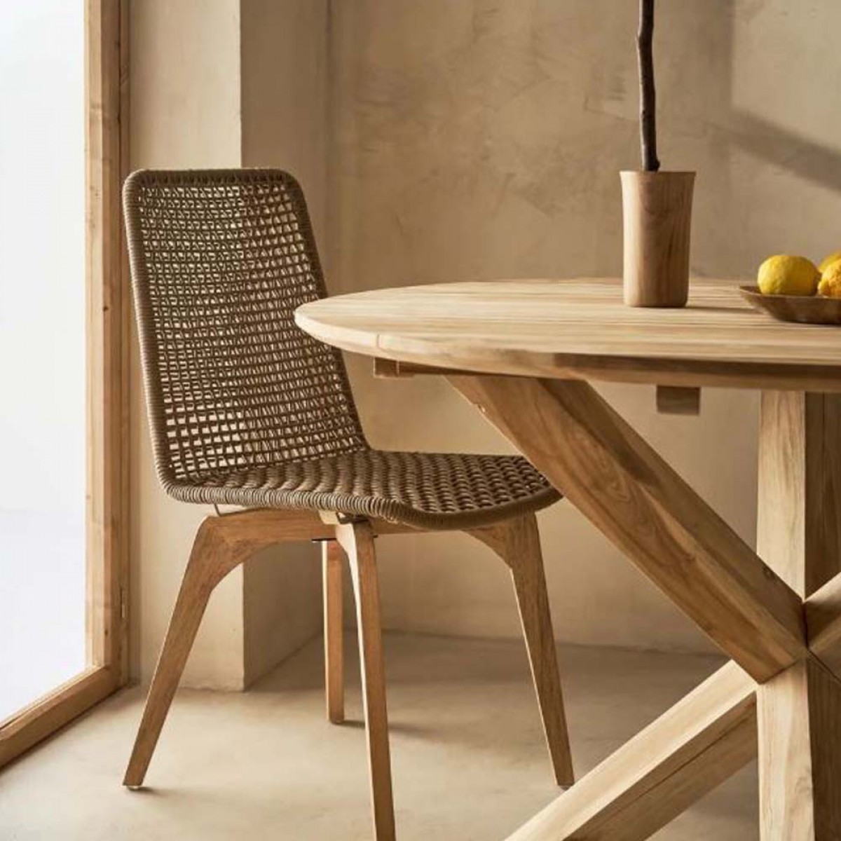 Kαρέκλα Zoe Woody latte 45x57x88 εκ