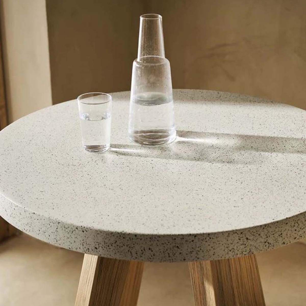 Τραπέζι Bistro Noria terazzo grey black 70x70x75 εκ