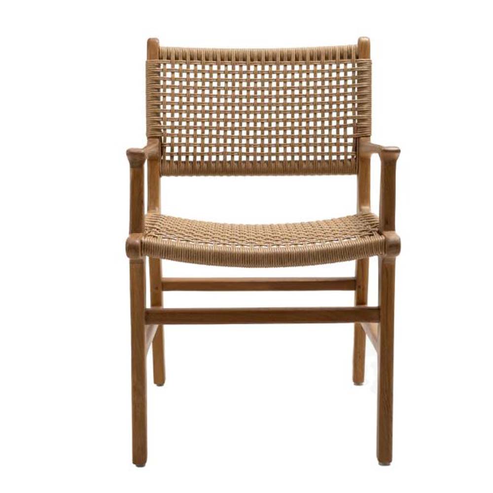 Καρέκλα Aris με μπράτσα από ξύλο teak 54x52x85 εκ
