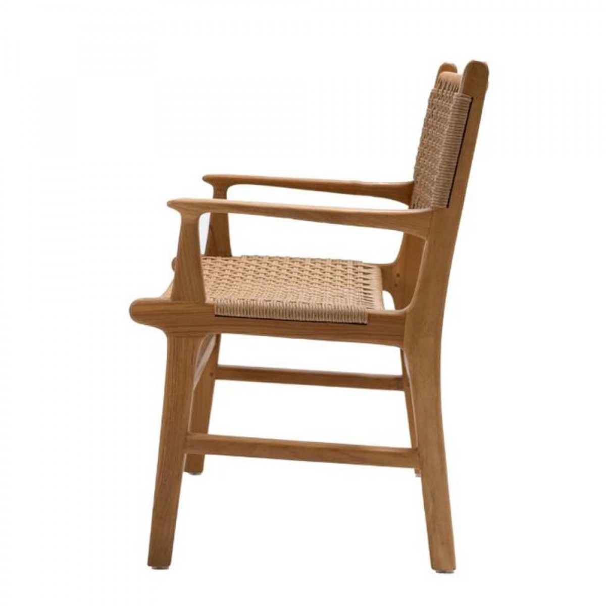 Καρέκλα Aris με μπράτσα από ξύλο teak 54x52x85 εκ