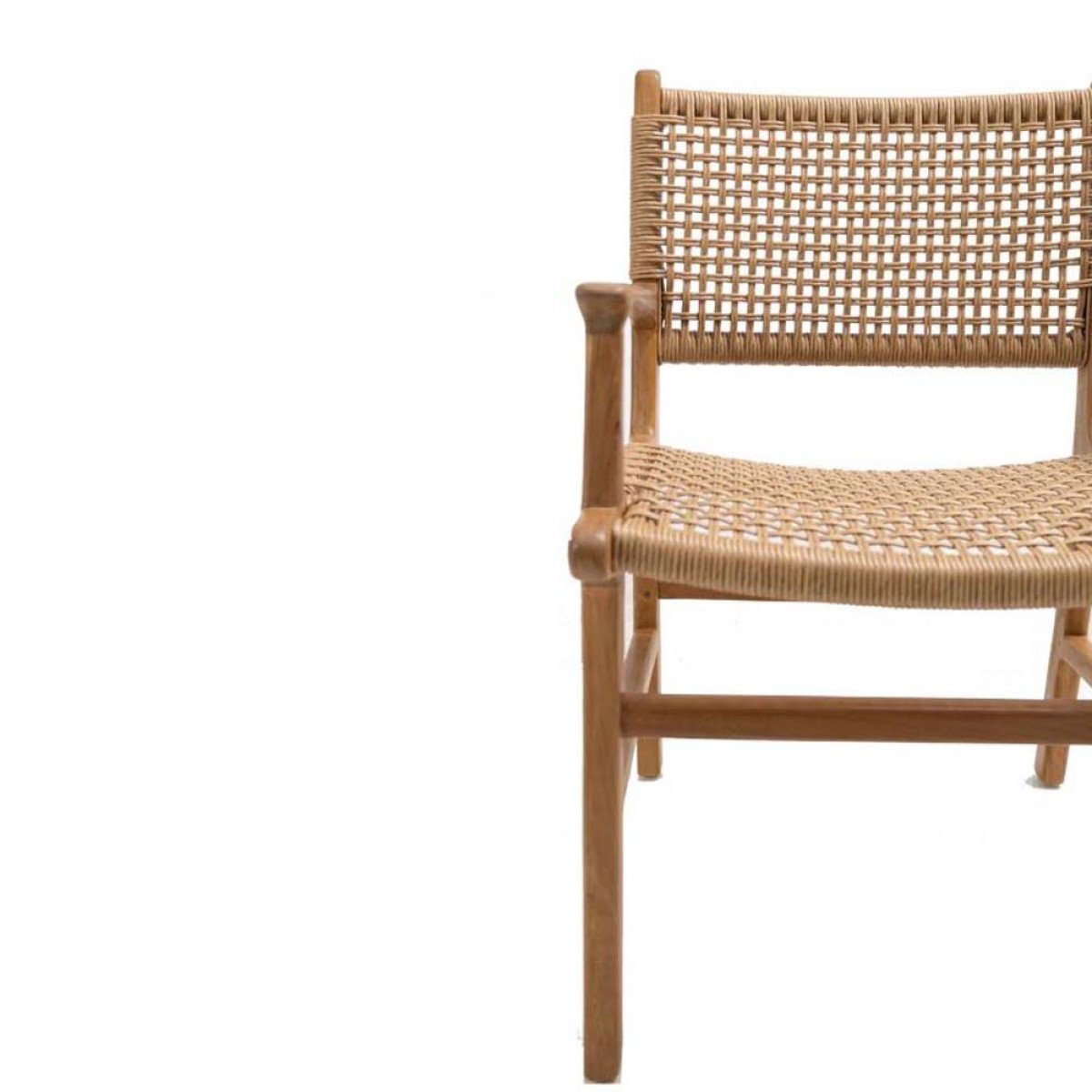 Καρέκλα Aris με μπράτσα από ξύλο teak 54x52x85 εκ