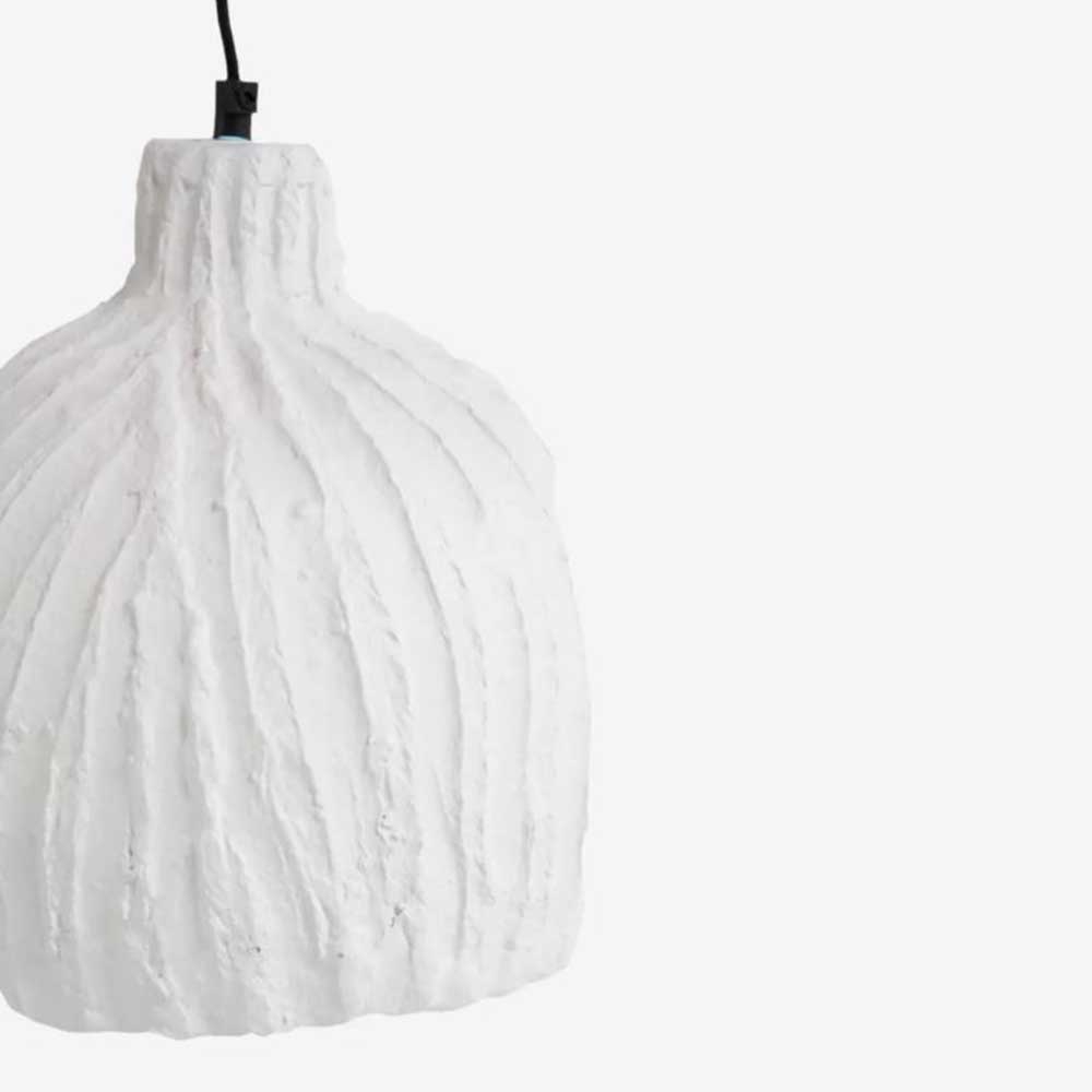 Φωτιστικό οροφής Dezir από paper mache σε λευκό χρώμα 25x25x29 εκ