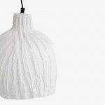 Φωτιστικό οροφής Dezir από paper mache σε λευκό χρώμα 25x25x29 εκ