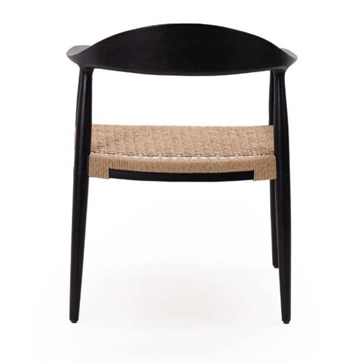 Πολυθρόνα Kels σε μαύρο χρώμα από ξύλο teak 63x53x76 εκ