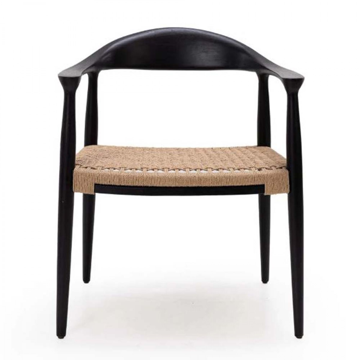 Πολυθρόνα Kels σε μαύρο χρώμα από ξύλο teak 63x53x76 εκ