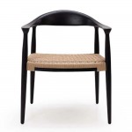 Πολυθρόνα Kels σε μαύρο χρώμα από ξύλο teak 63x53x76 εκ