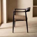 Πολυθρόνα Kels σε μαύρο χρώμα από ξύλο teak 63x53x76 εκ