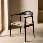 Πολυθρόνα Kels σε μαύρο χρώμα από ξύλο teak 63x53x76 εκ