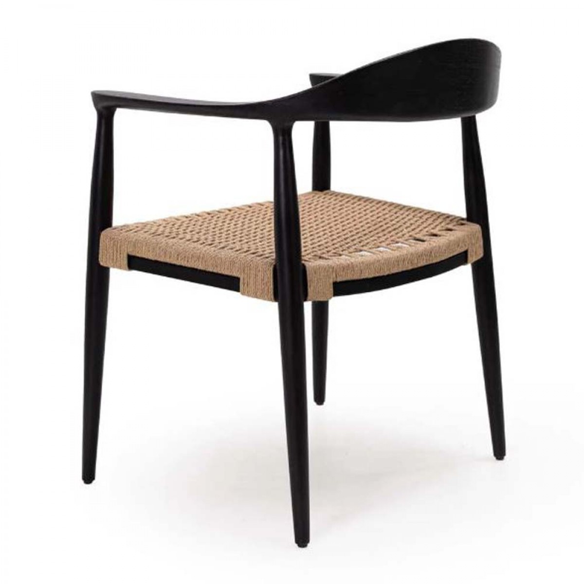 Πολυθρόνα Kels σε μαύρο χρώμα από ξύλο teak 63x53x76 εκ