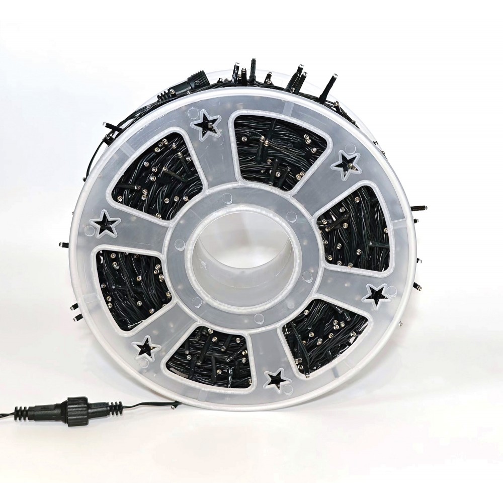 1000 Led λαμπάκια με επέκταση και πράσινο καλώδιο θερμό λευκό φως IP44 50 μ